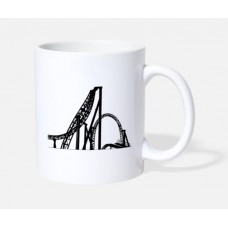 Roller Coaster Black Silhouette White Mugs